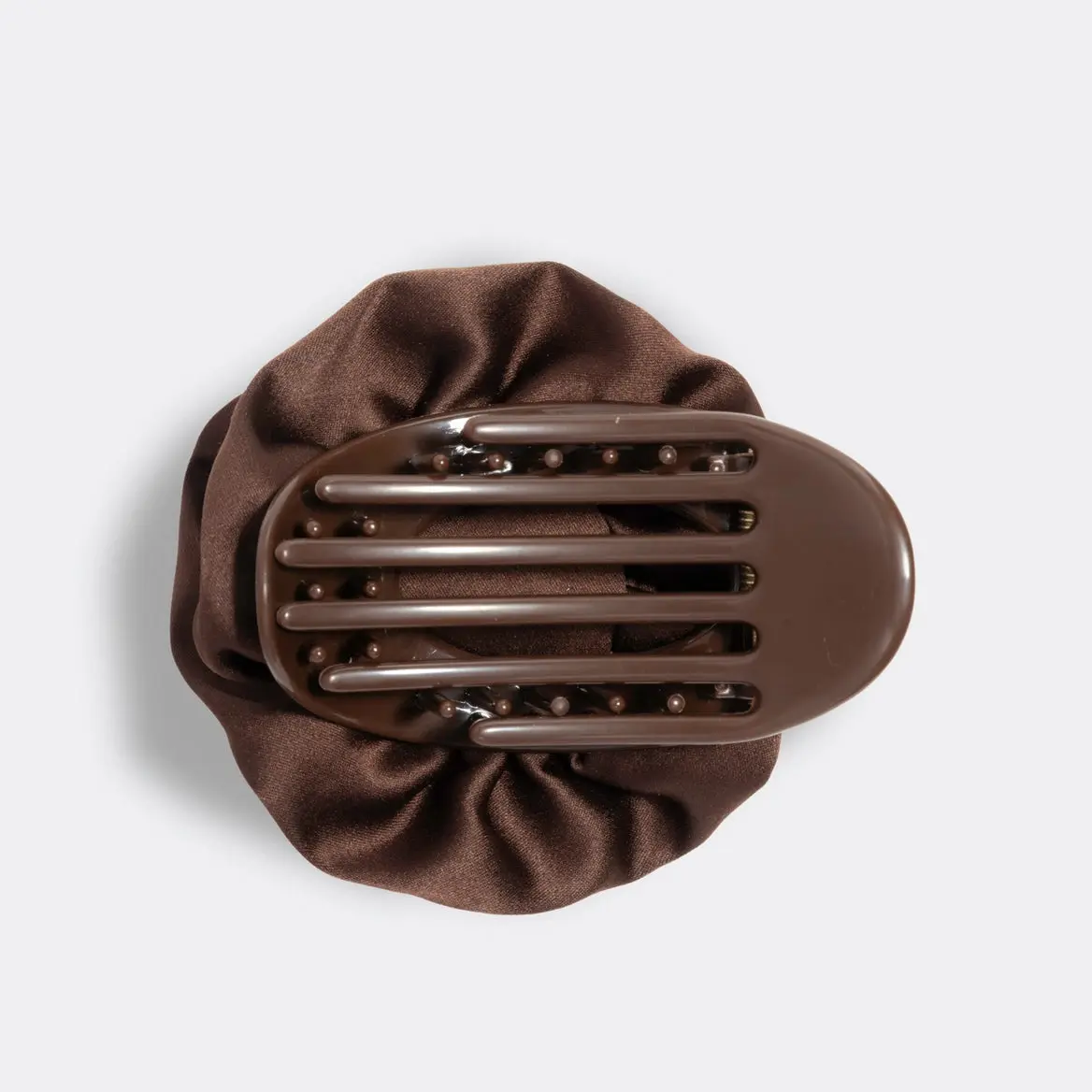 Satin Rosette Flat Cloud Clip Chocolate - Image 2