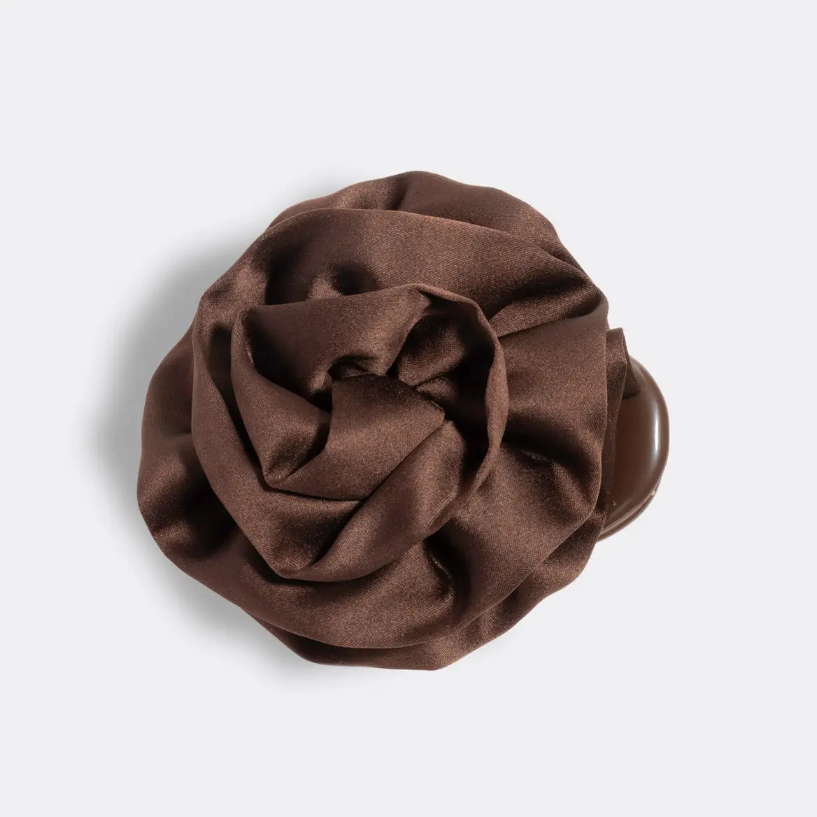 Satin Rosette Flat Cloud Clip Chocolate - Image 5