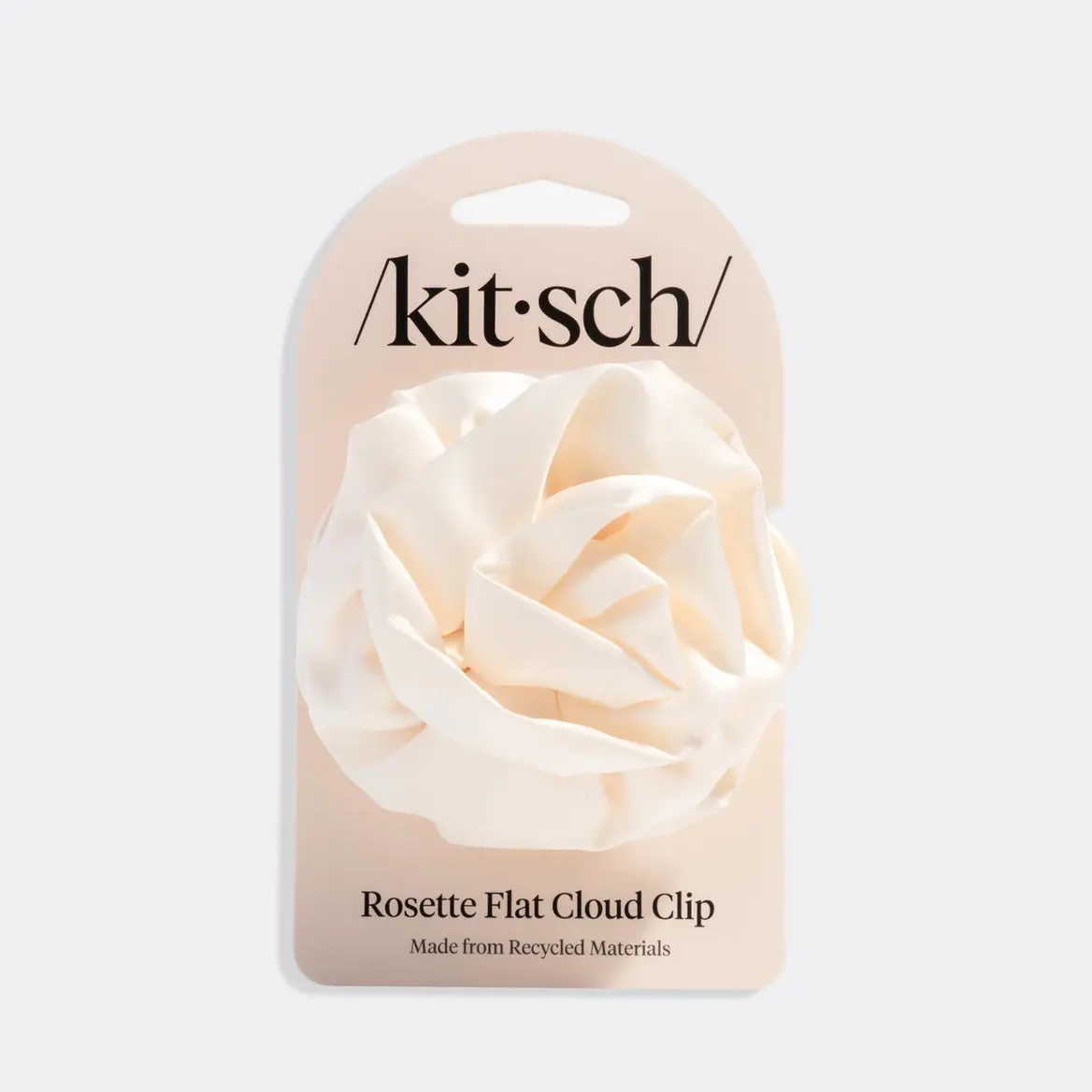 Satin Rosette Flat Cloud Clip Cream - Image 8