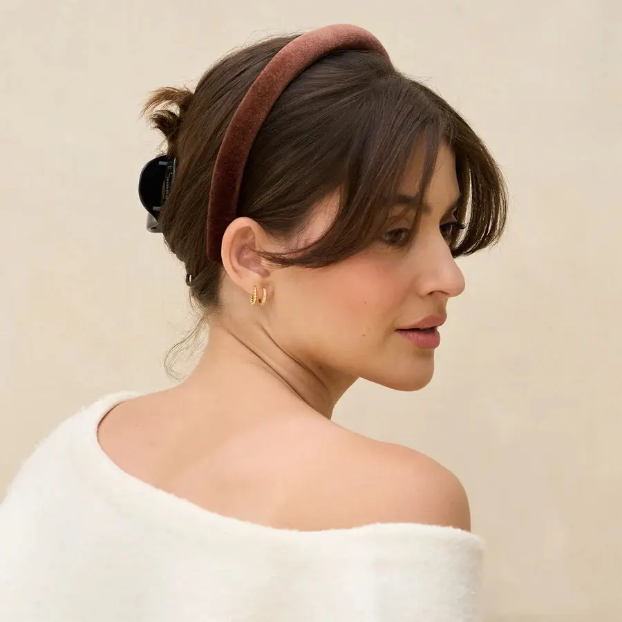 Satin & Velvet Headbands Black/Cocoa - Image 2