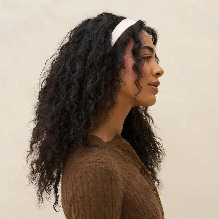 Satin & Velvet Headbands Creme & Caramel - Image 2