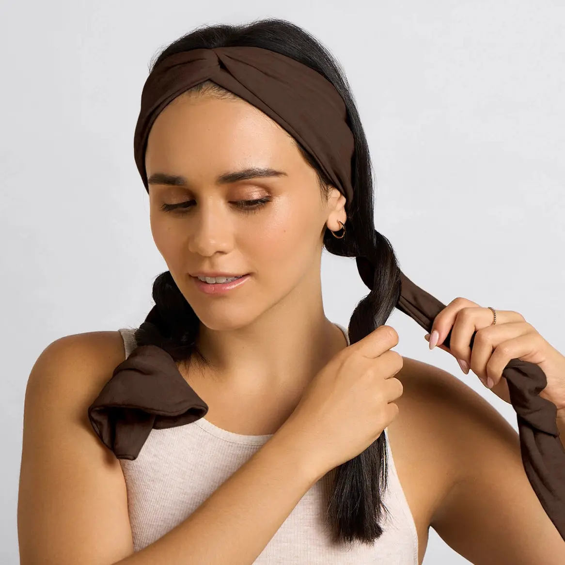 Set & Flow Heatless Curling Headband Chocolate Brown - Image 3