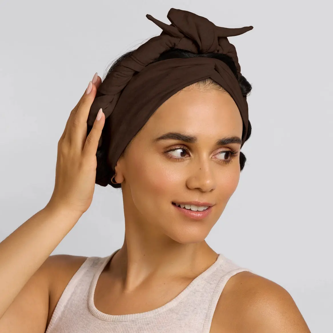 Set & Flow Heatless Curling Headband Chocolate Brown - Image 5