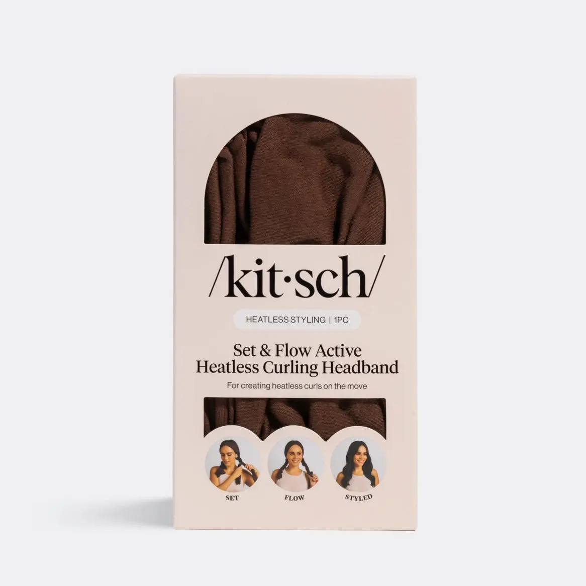 Set & Flow Heatless Curling Headband Chocolate Brown - Image 7