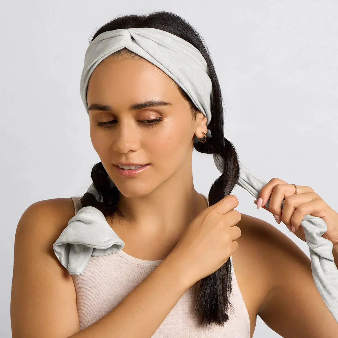Set & Flow Heatless Curling Headband Heather Gray - Image 3