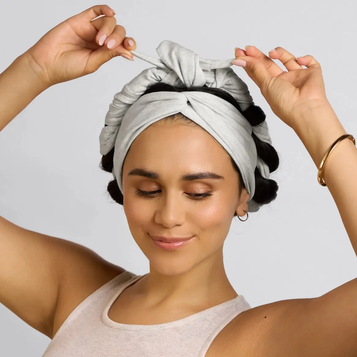 Set & Flow Heatless Curling Headband Heather Gray - Image 5