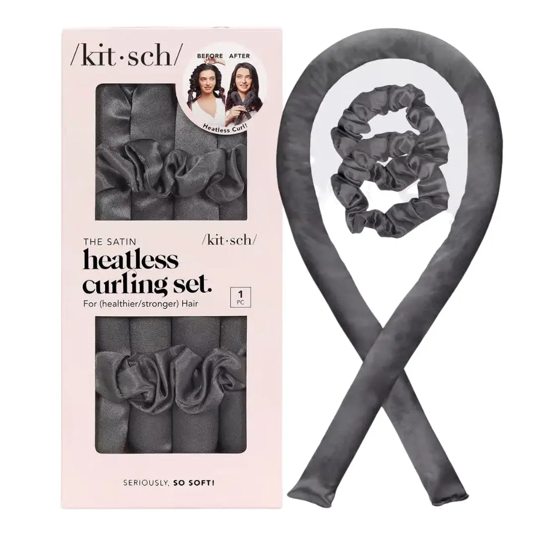 The Satin Heatless Curling Set Charcoal - Image 2