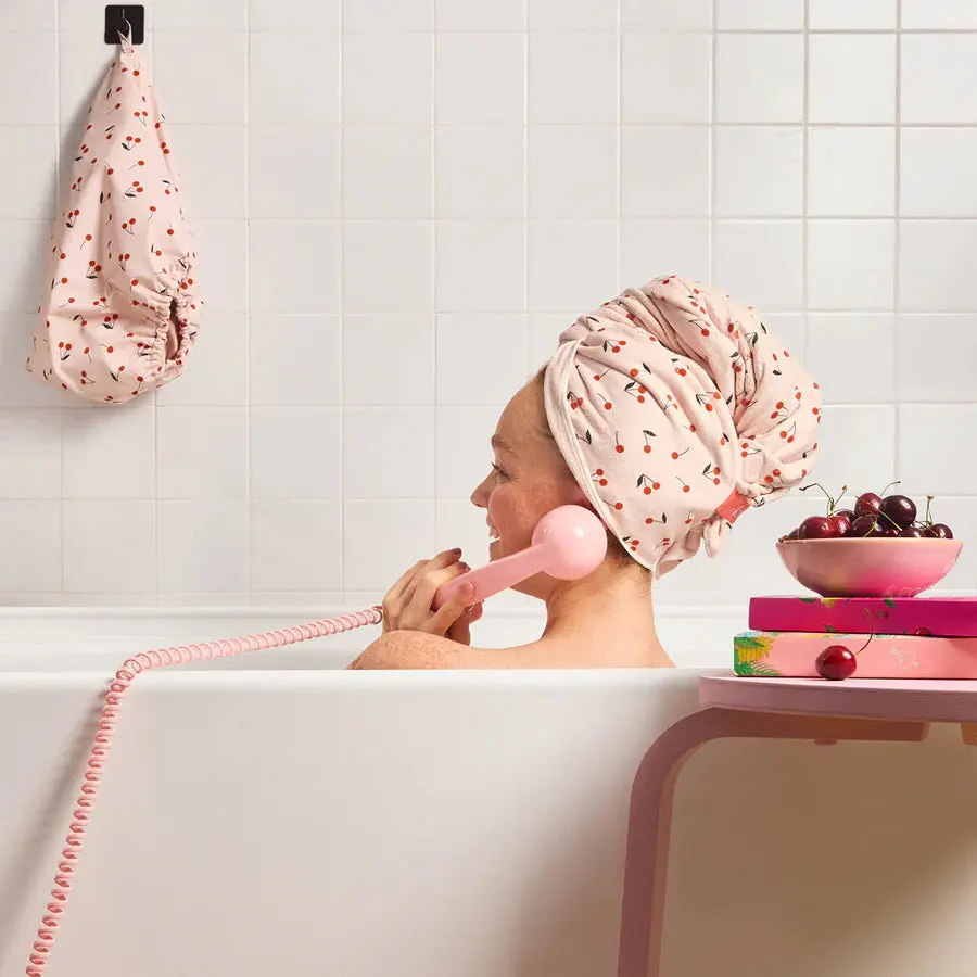 Kitsch XL Hair Towel Wrap Cherry Print - Image 4