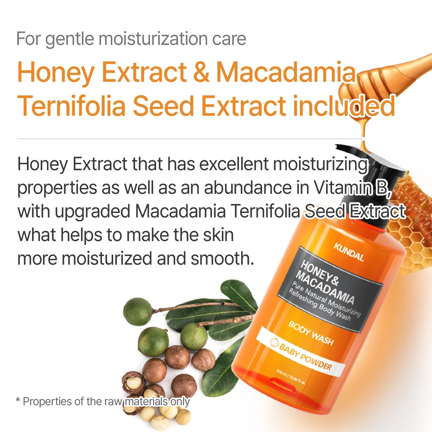 Honey & Macadamia Pure Body Wash Amber Vanilla - Image 3