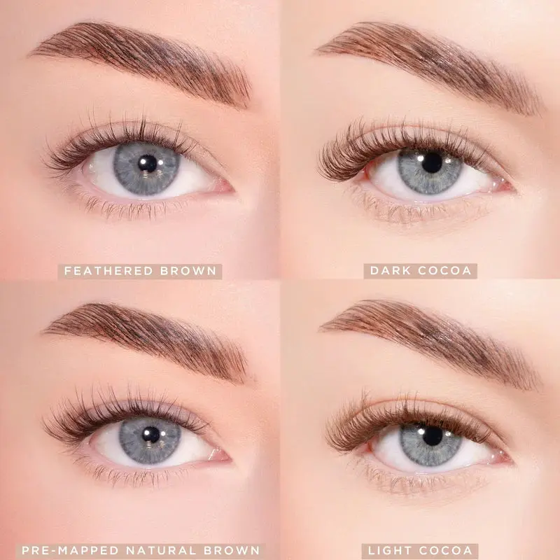 Feathered Dark Brown Pre-Glued Lashes - Image 3