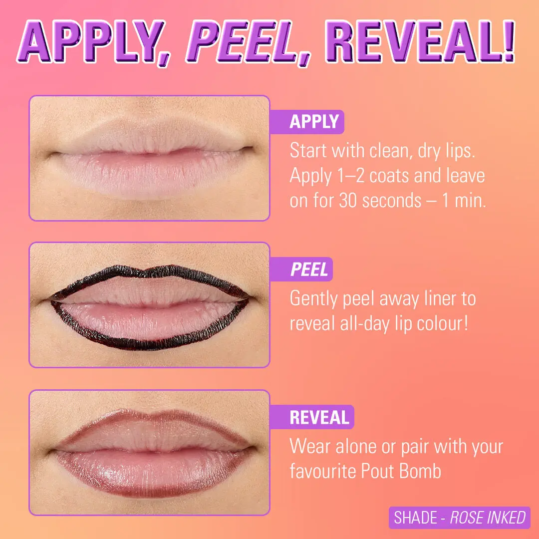Lip Shift Ink Peel Off Lipliner Stain Rose Inked - Image 2