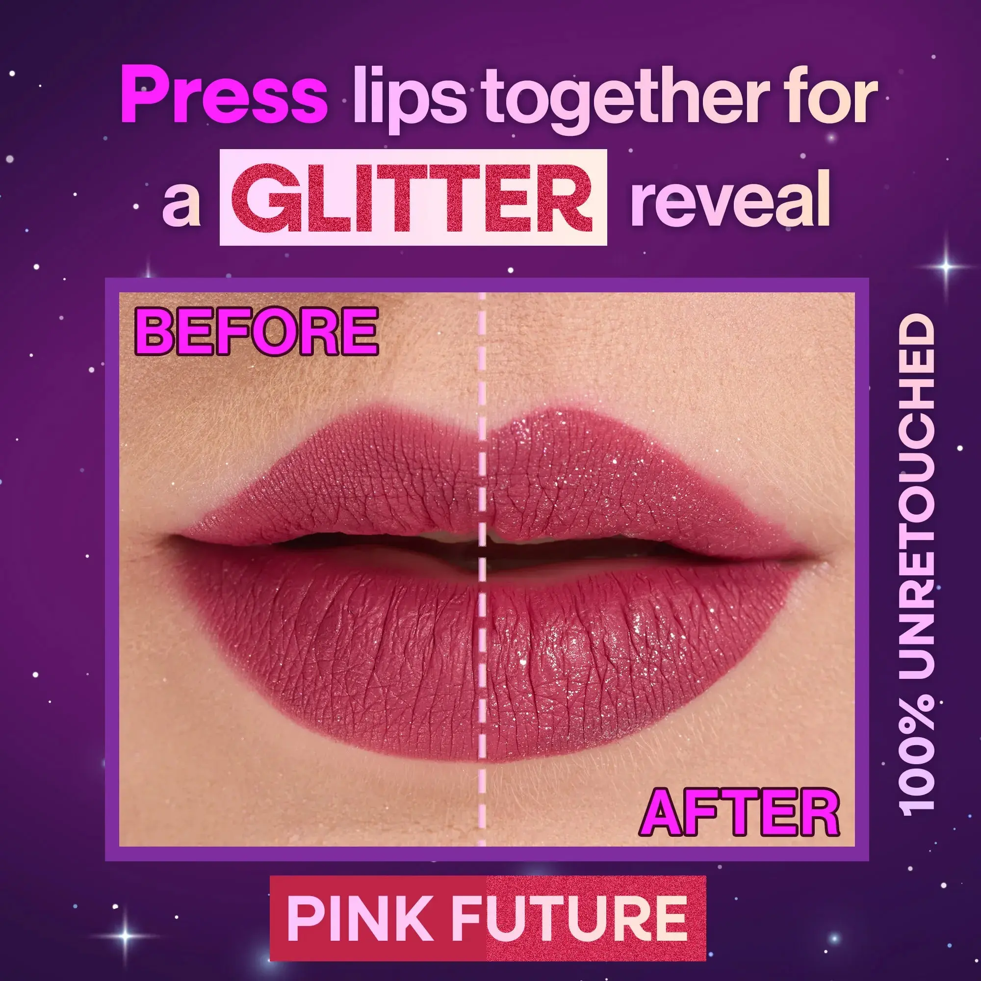 Mega Glitter Shimmer Liquid Lipstick Pink Future - Image 2