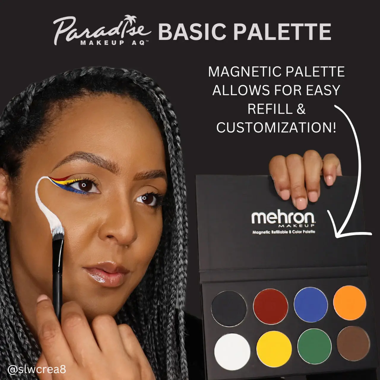 Paradise Makeup AQ 8 Color Magnetic Palette Basic Shades - Image 4