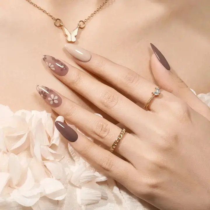 Gel Nail Polish Set Coffee and Cream - Image 2
