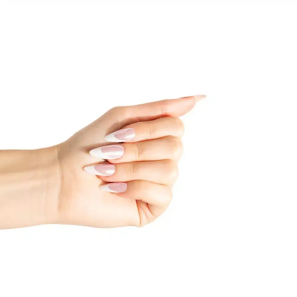 Almond Pink French Glaze Nails - Image 2
