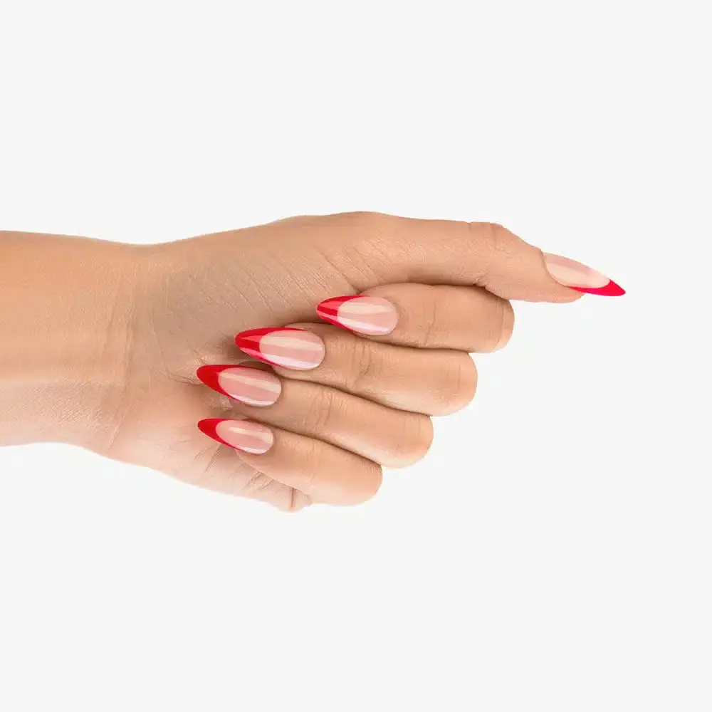 Almond Red French Nails - Image 2