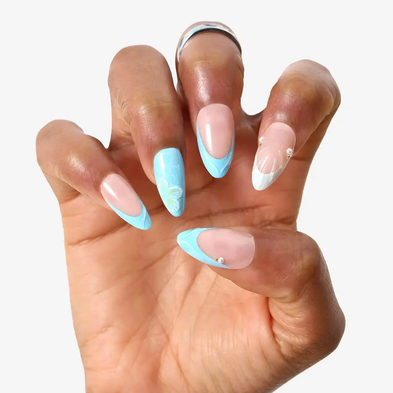 Press-On Nails French Waterlily - Image 2