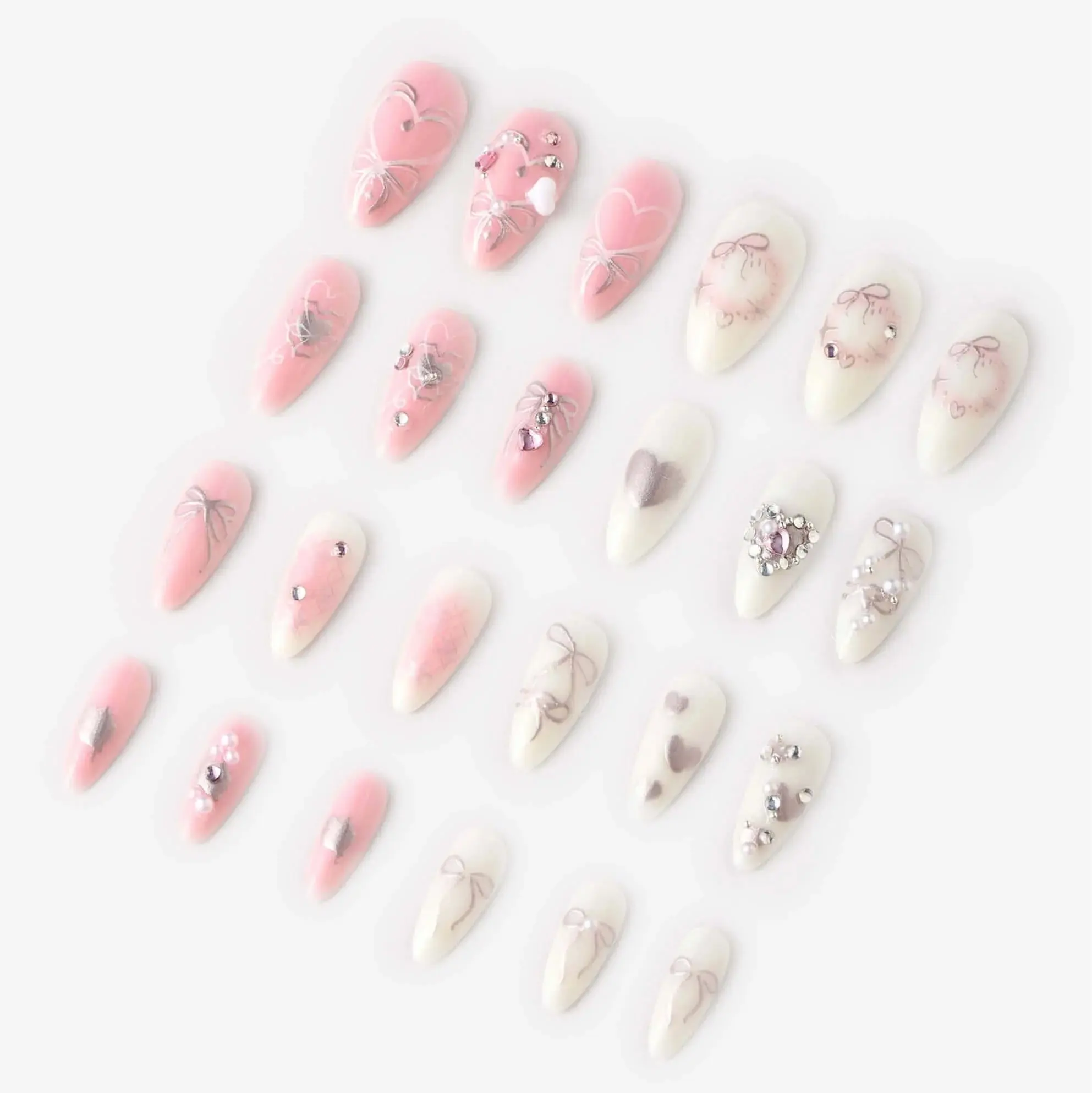 Press-On Nails Hearts of Pearls - Image 7