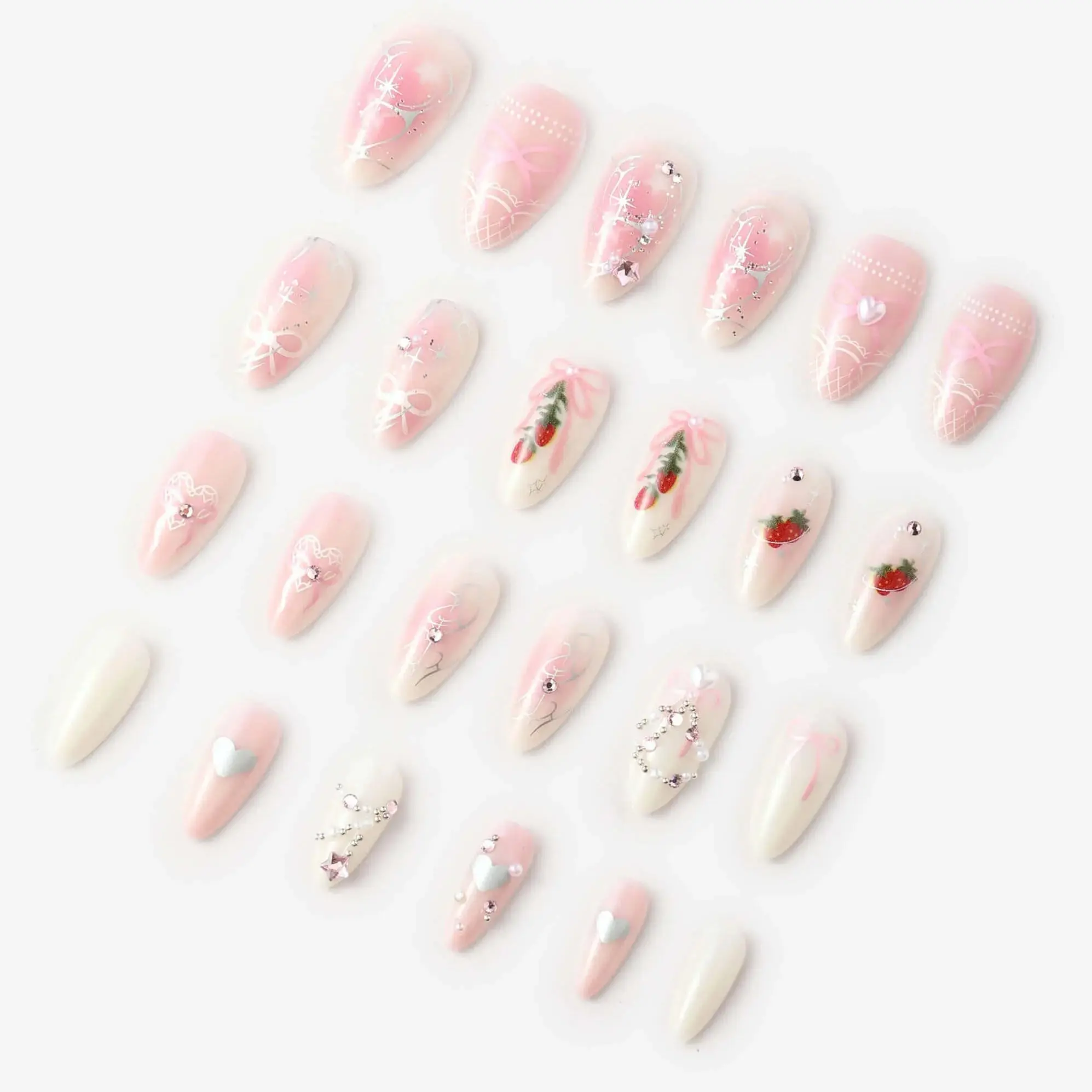 Press-On Nails Strawberries N Crème - Image 6
