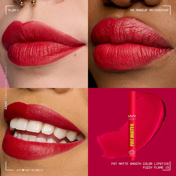 Fat Matte Smooth Color Lipstick Fuzzy Flame - Image 2