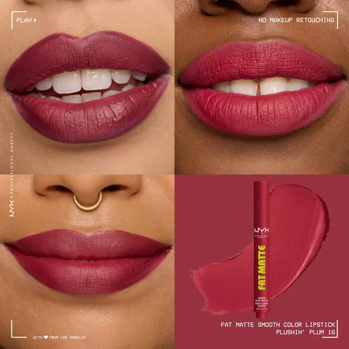 Fat Matte Smooth Color Lipstick Plushin Plum - Image 2