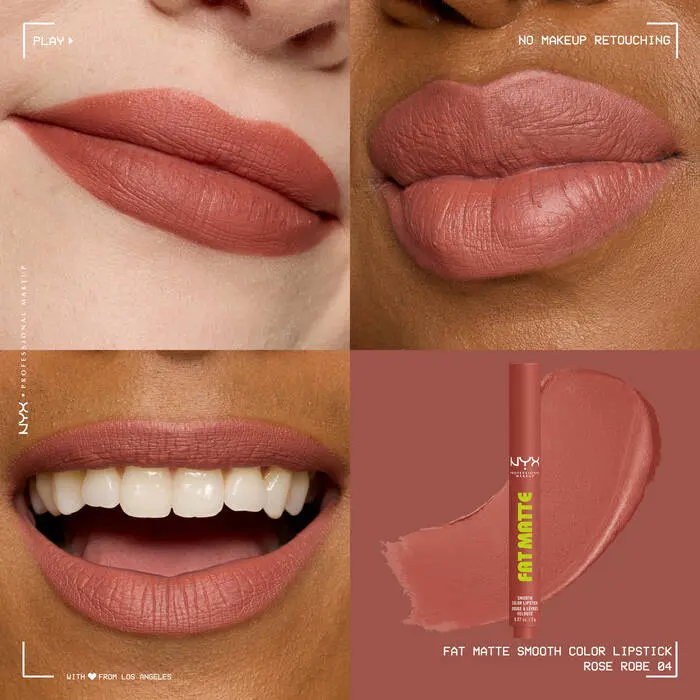 Fat Matte Smooth Color Lipstick Rose Robe - Image 2