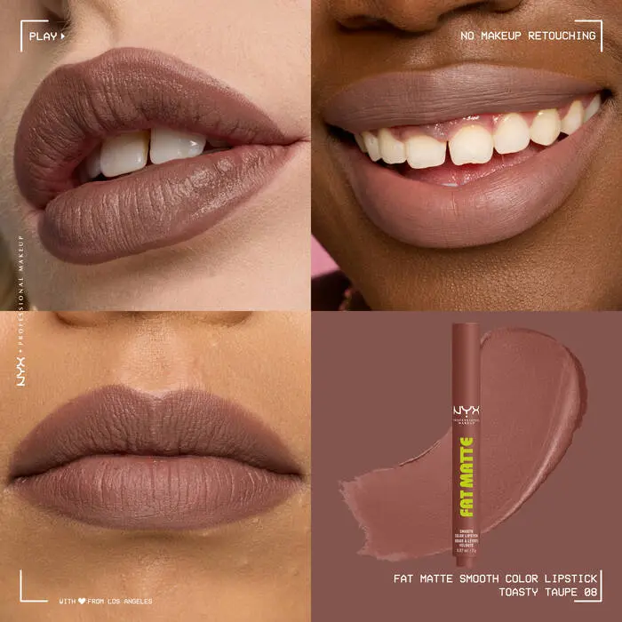 Fat Matte Smooth Color Lipstick Toasty Taupe - Image 2