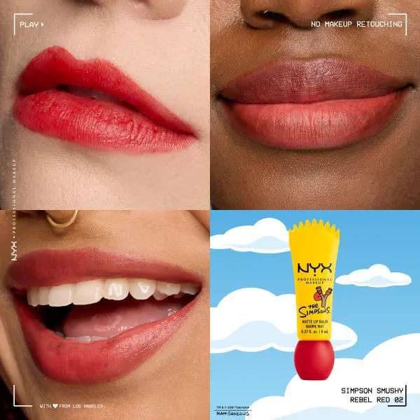 Simpson Smushy Blurred Finish Matte Lip Balm Bart Rebel Red - Image 2