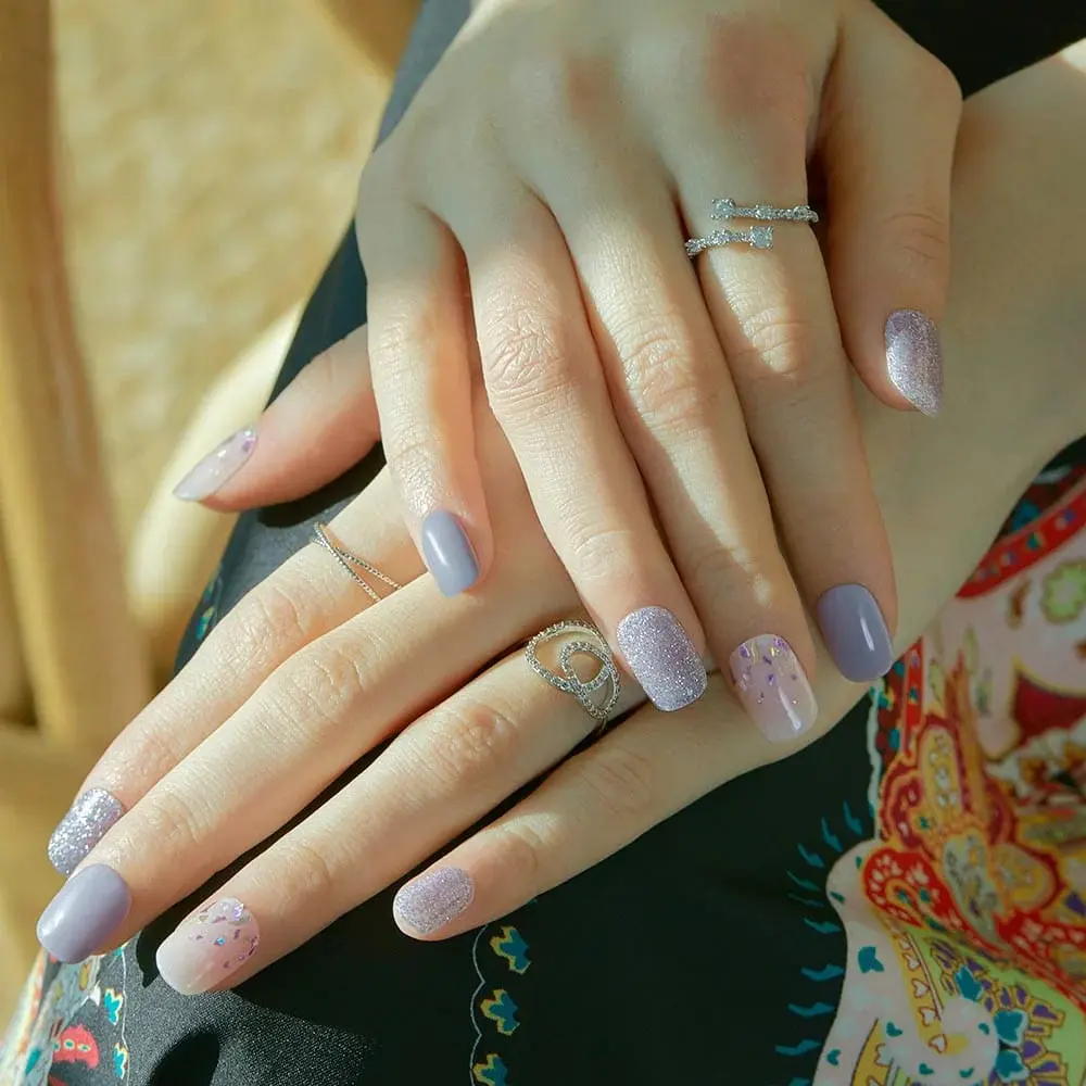 Semi Cured Gel Nail Strips N Afterglow - Image 2