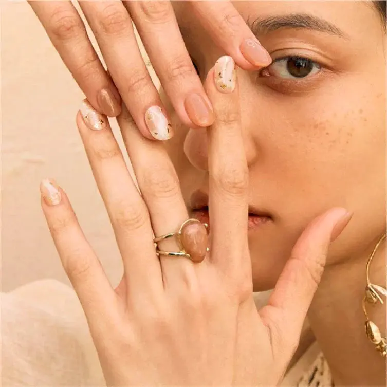 Semi Cured Gel Nail Strips N Almond Blossom - Image 4