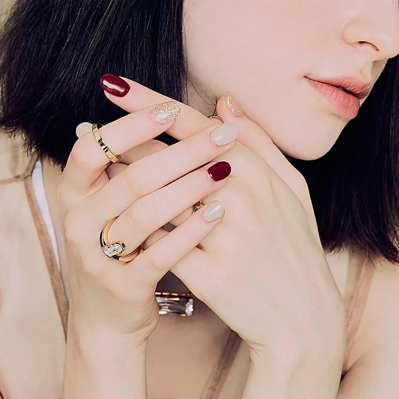 Semi Cured Gel Nail Strips N Rosewood - Image 3