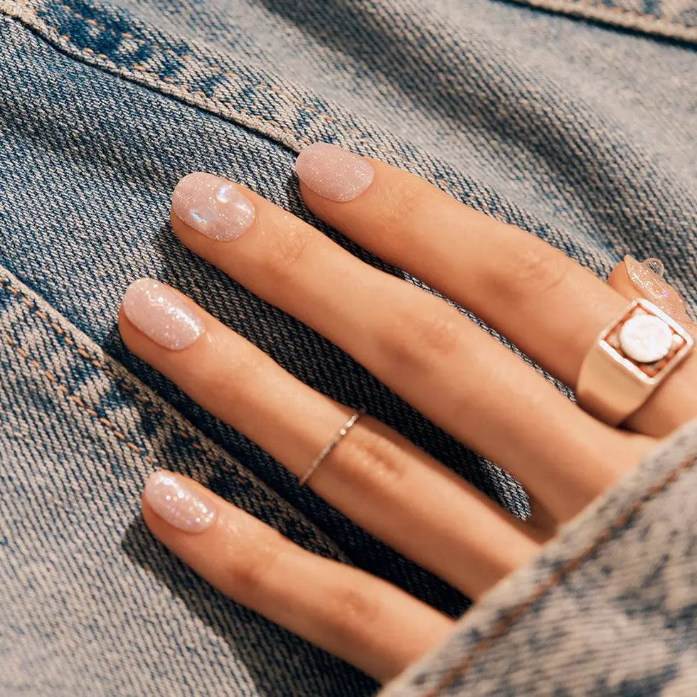 Semi Cured Gel Nail Strips Peach Stone - Image 2