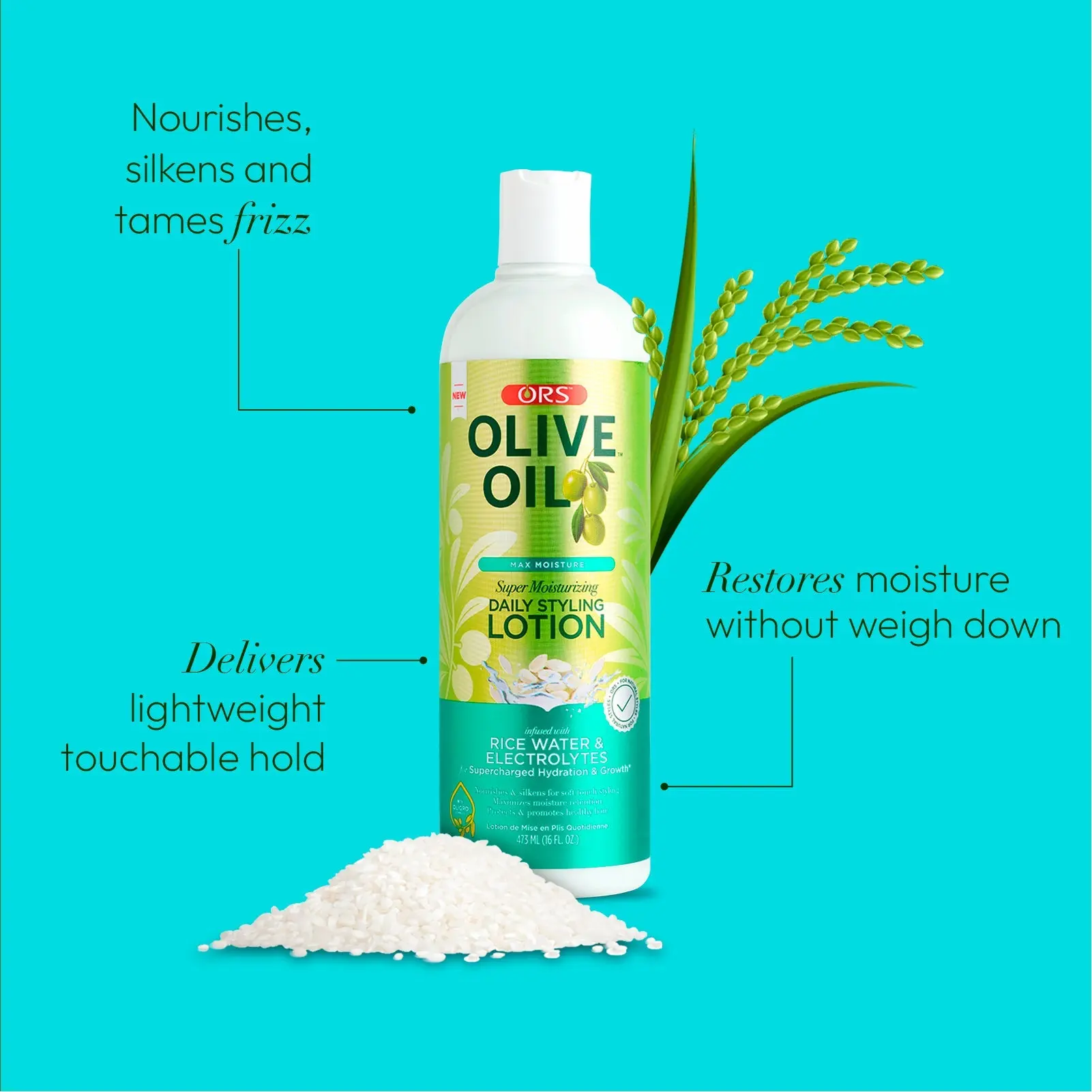 Olive Oil Max Moisture Rice Water Styling Lotion - Image 3