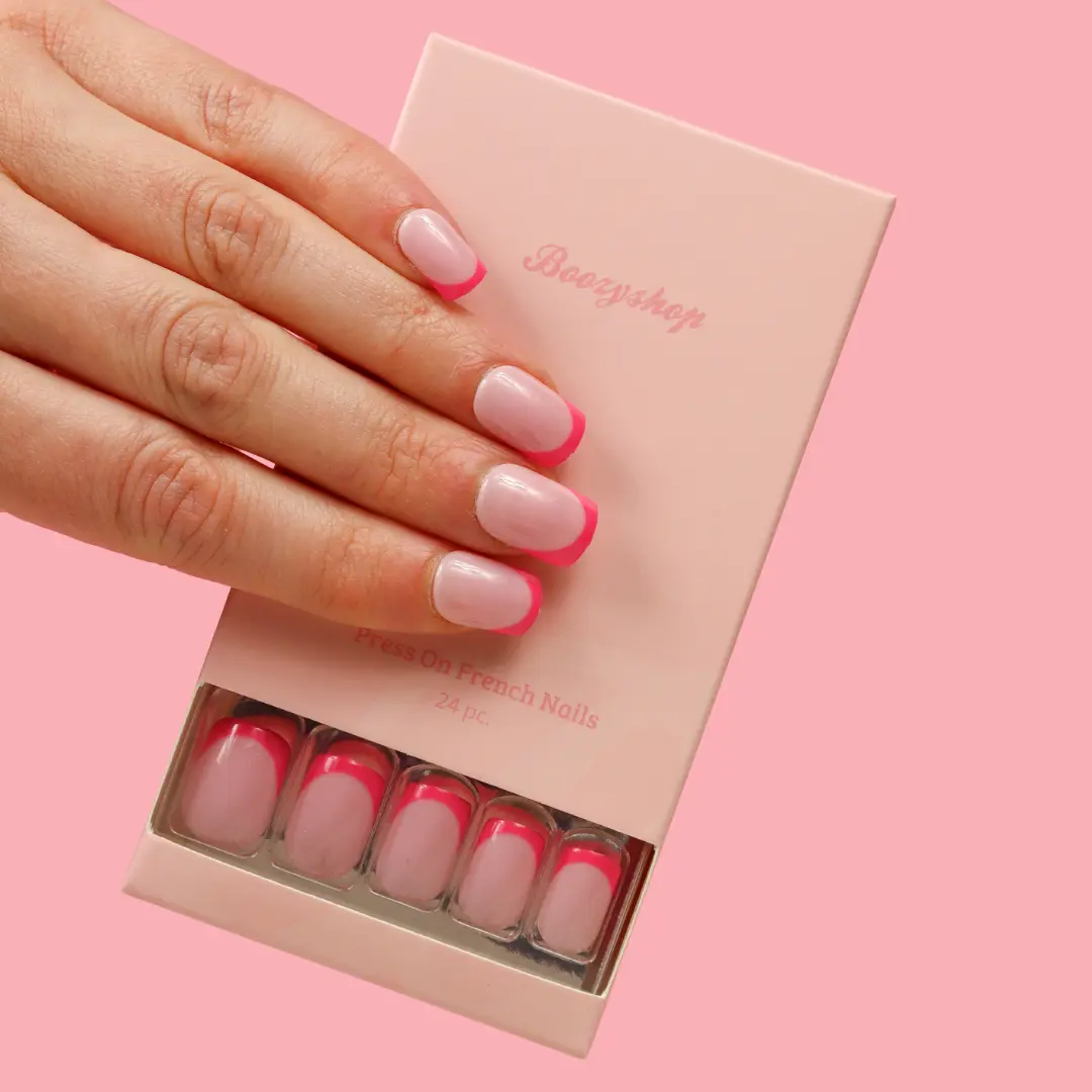 Press On French Nails Hot Pink / Pink - Image 3