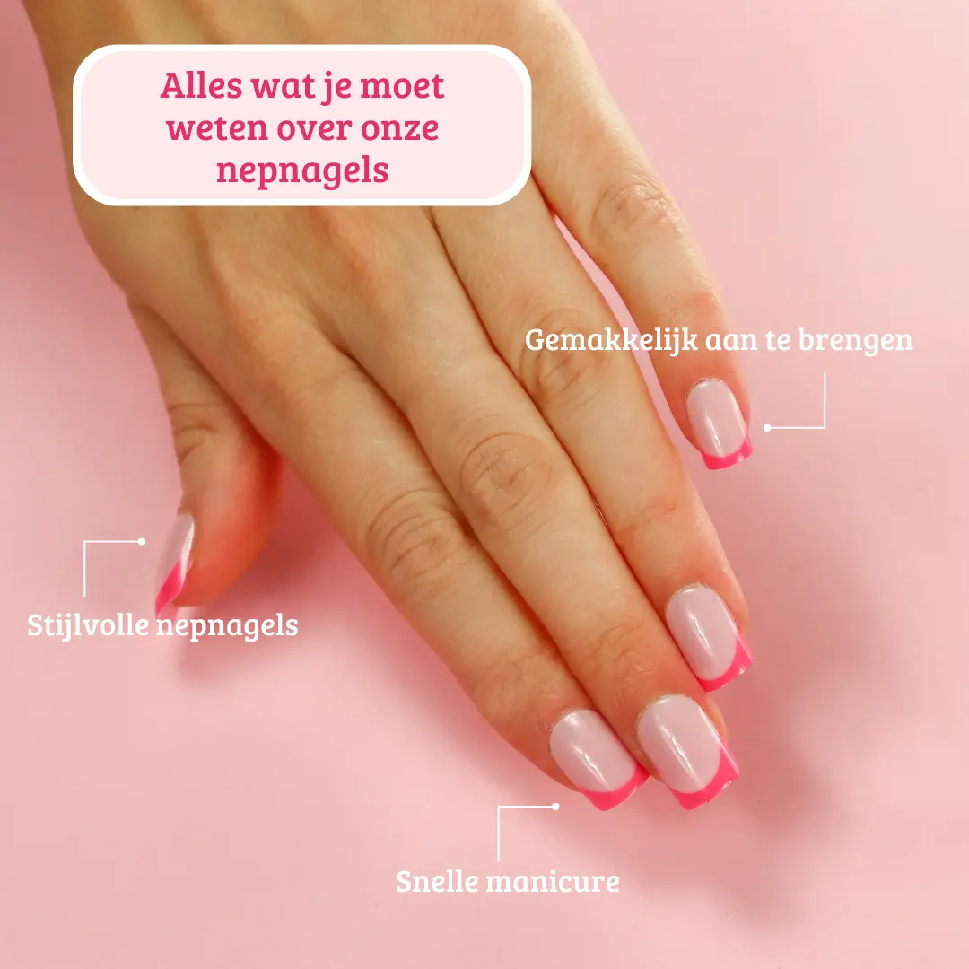 Press On French Nails Hot Pink / Pink - Image 9