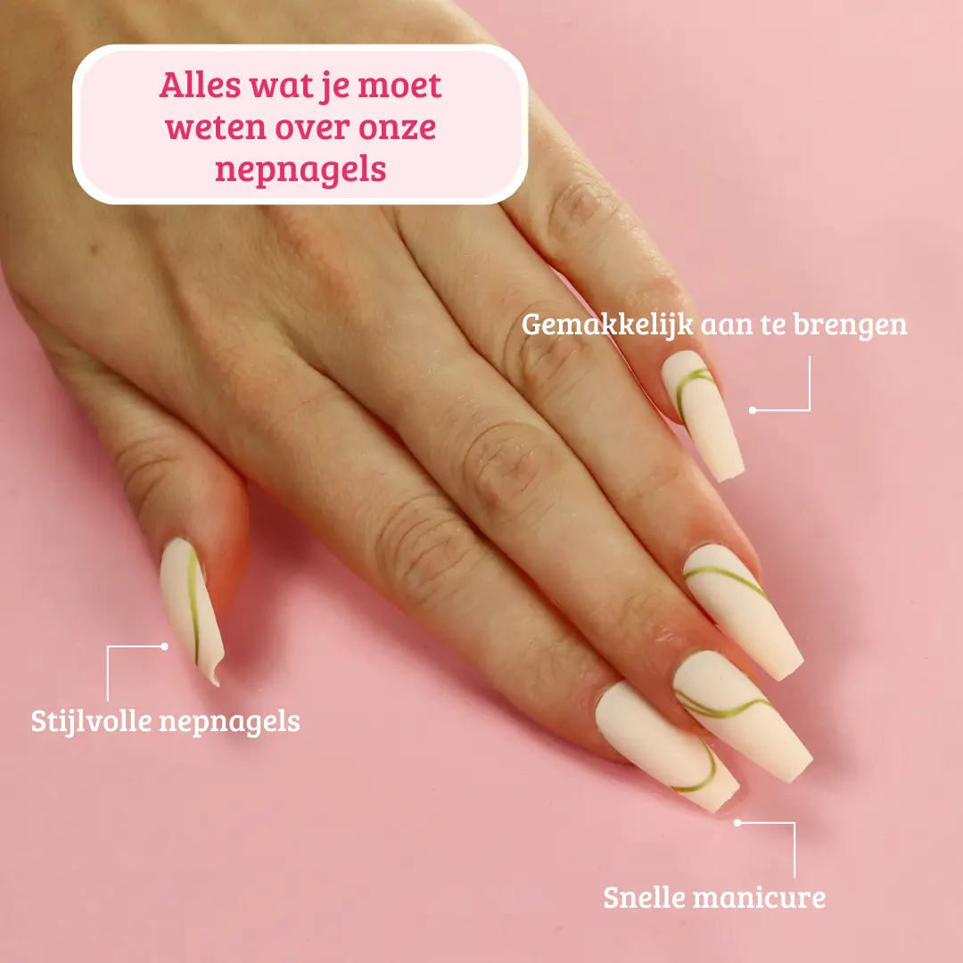 Press On French Nails Nude Goldstrike - Image 9