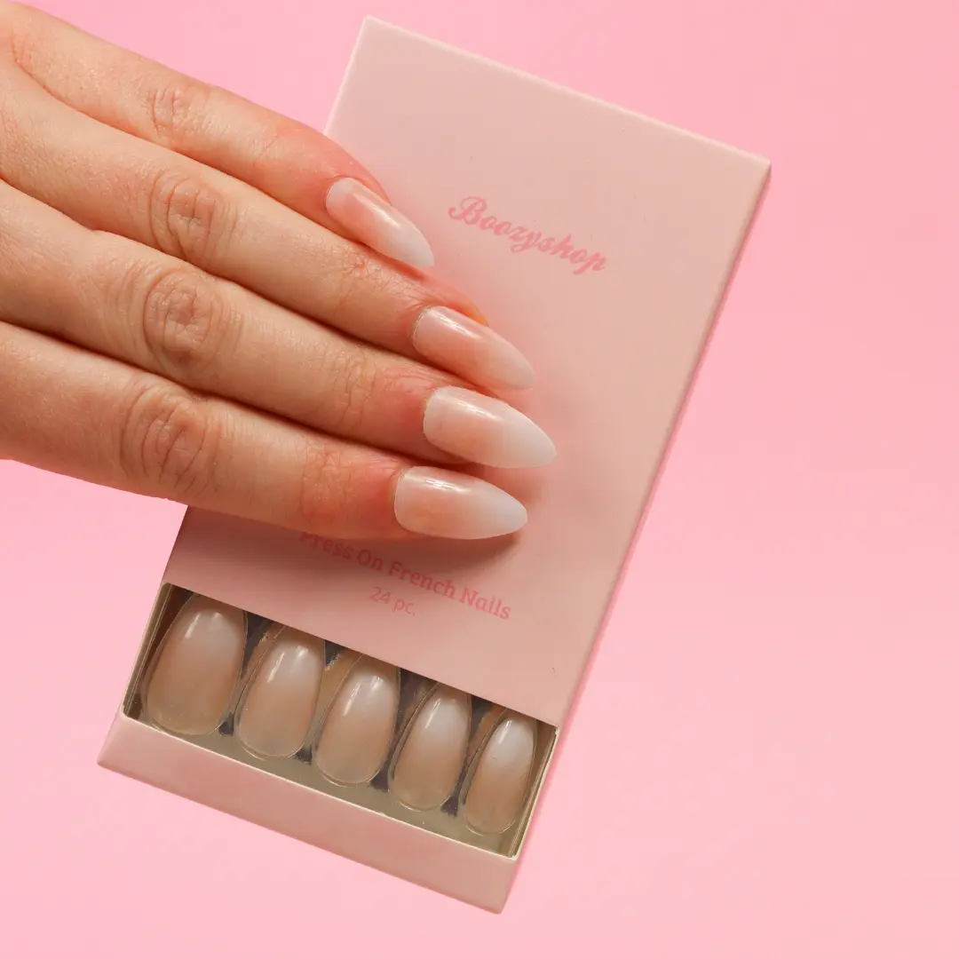 Press On French Nails Ombre Nude - Image 3