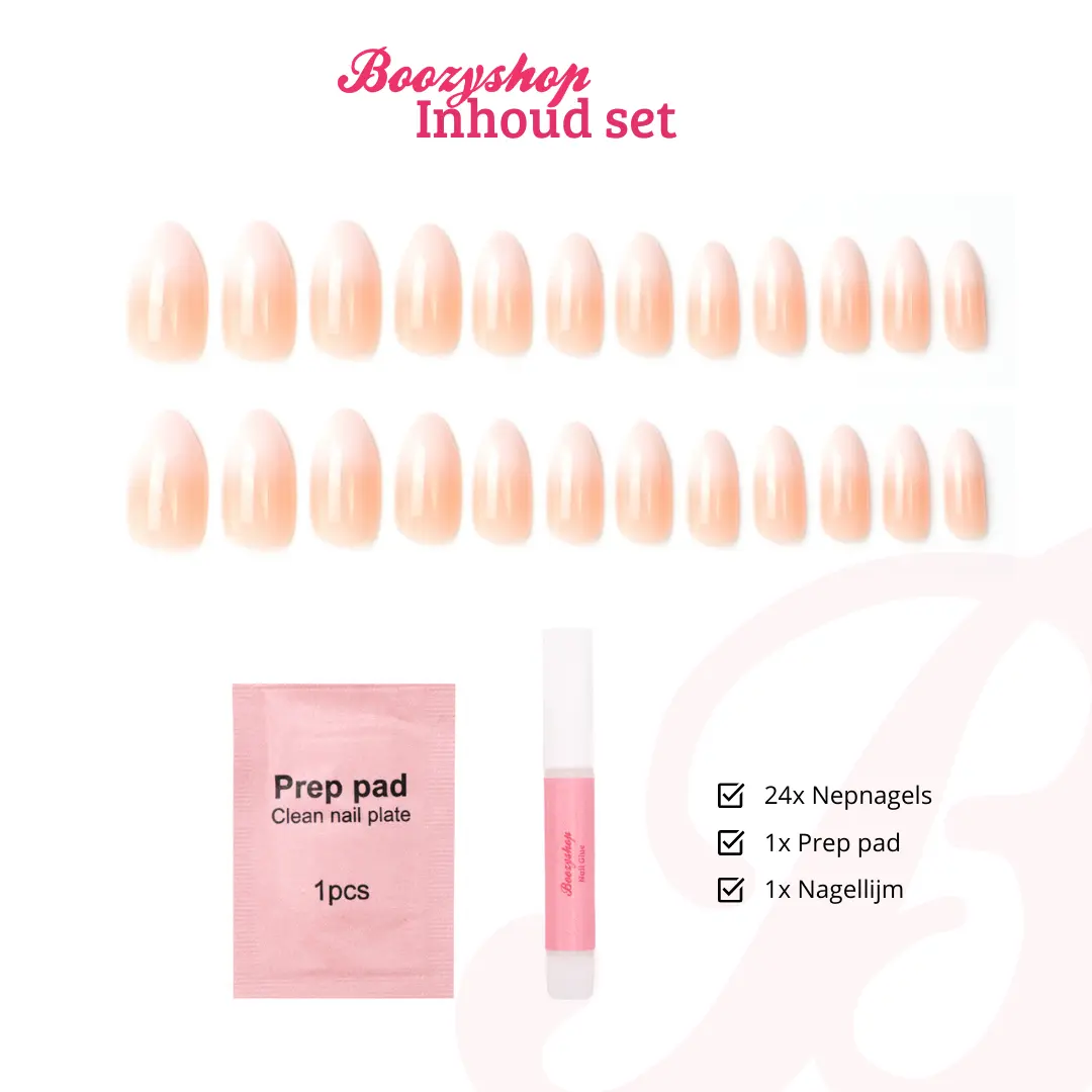 Press On French Nails Ombre Nude - Image 4