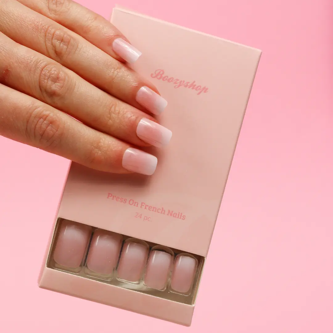 Press On French Nails Ombre Soft Pink - Image 3