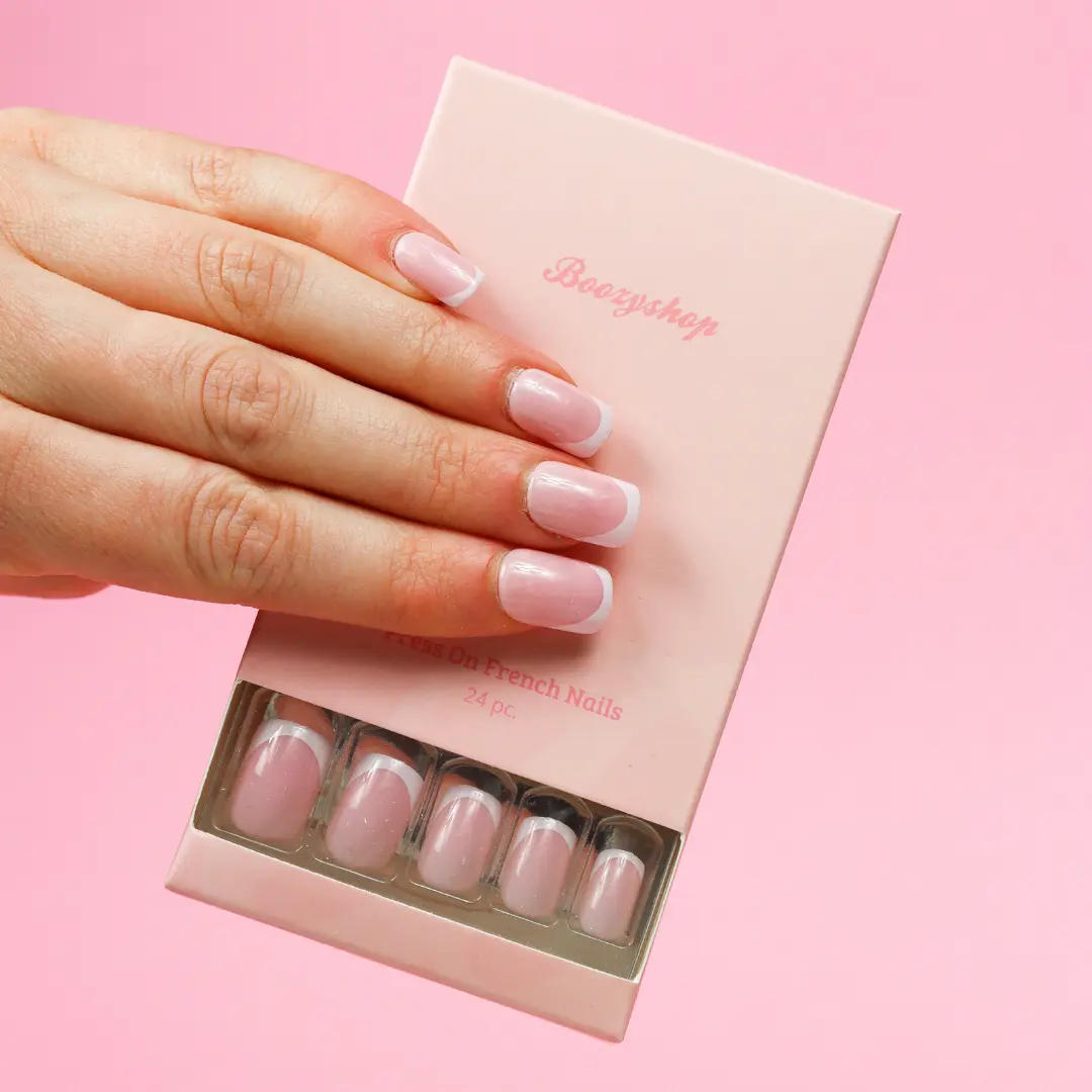 Press On French Nails White / Pink - Image 3