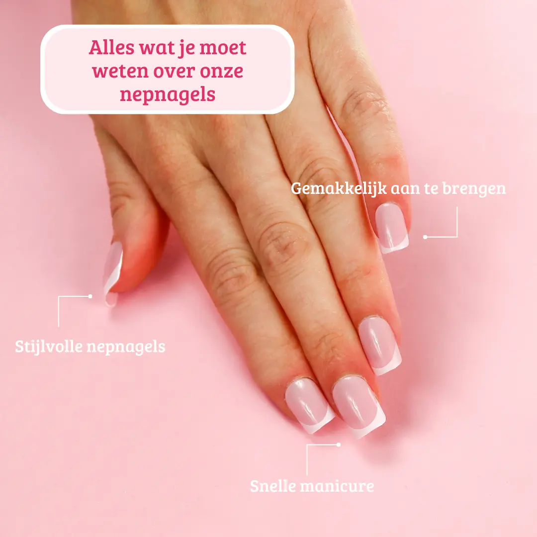 Press On French Nails White / Pink - Image 9