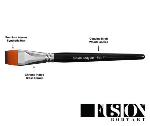 Professional Face Paint Brush 1 Inch Flat - Image 2