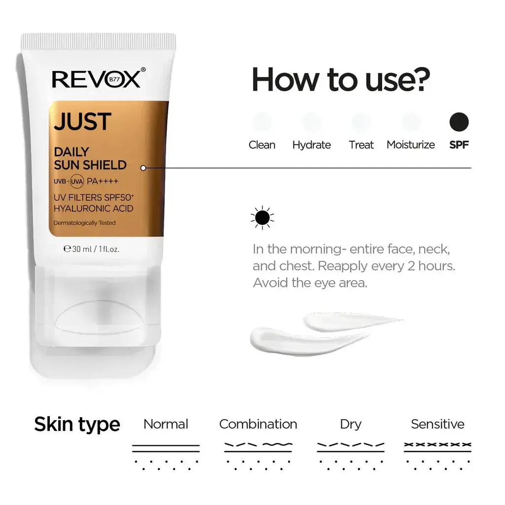 Just Daily Sun Shield SPF 50+ with Hyaluronic Acid - Image 5