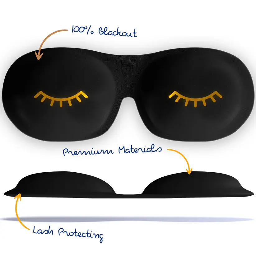 Contoured 3D Blackout Sleep Mask Wink Black - Image 3
