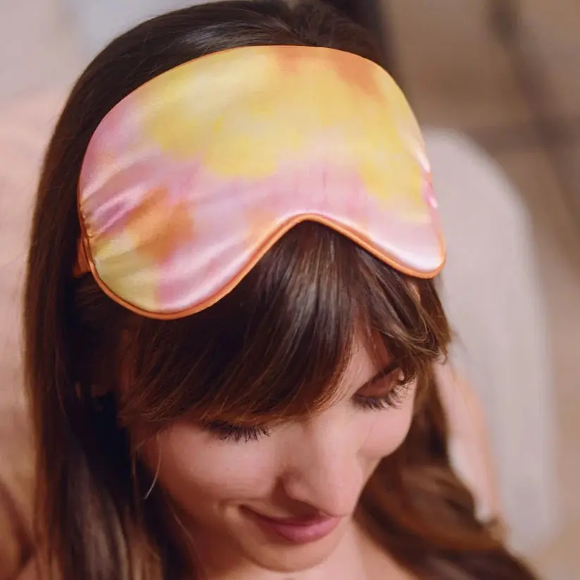 Satin Sleep Mask Orange Tye Dye - Image 2