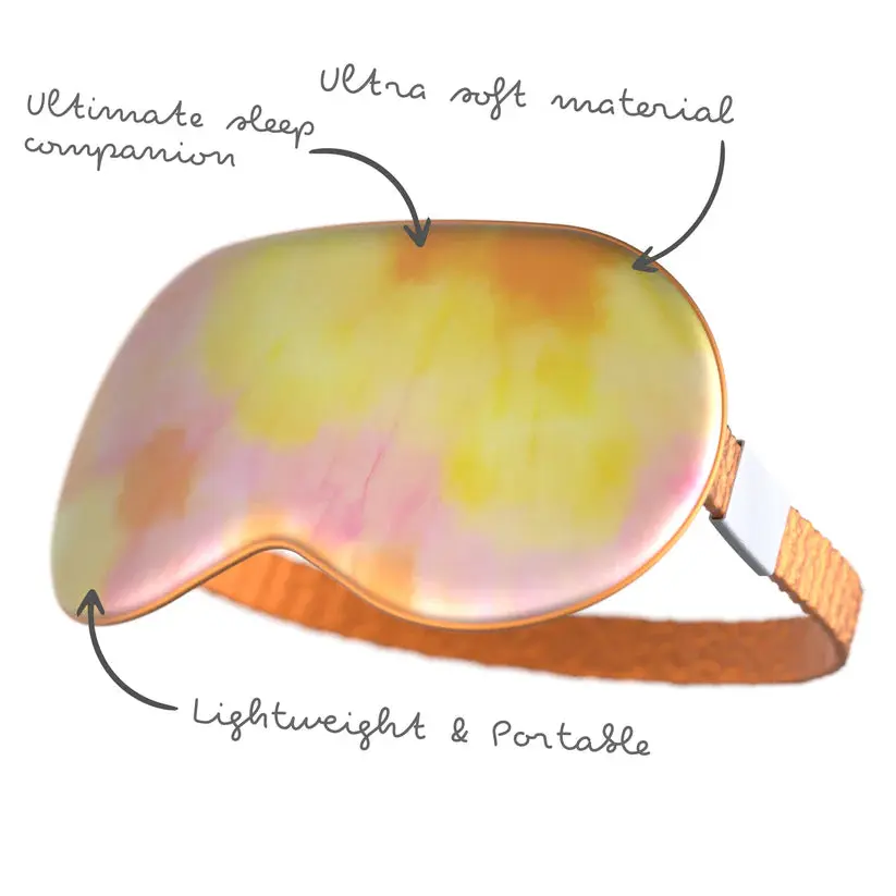Satin Sleep Mask Orange Tye Dye - Image 3