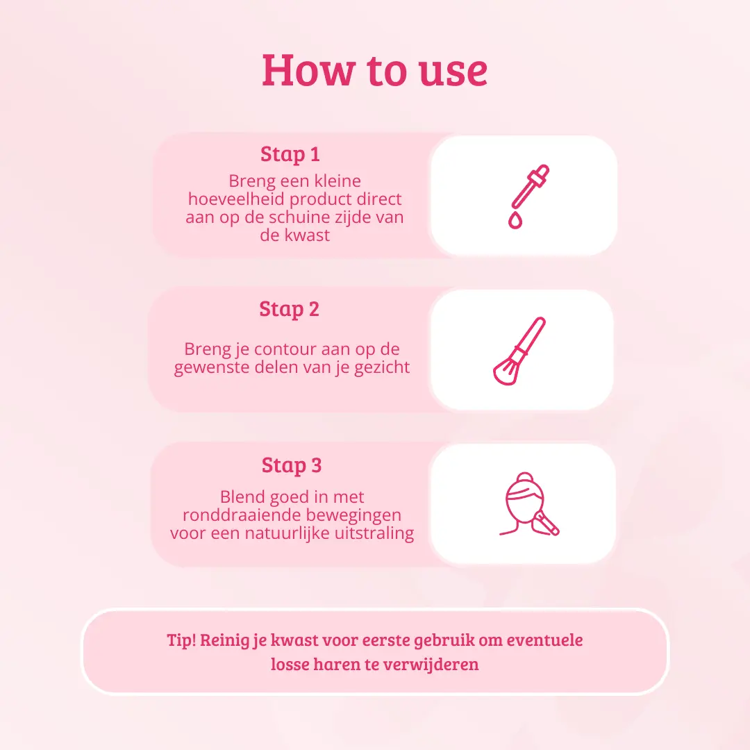 Soft Pink & Gold Angled Contour & Bronzer Brush - Image 5
