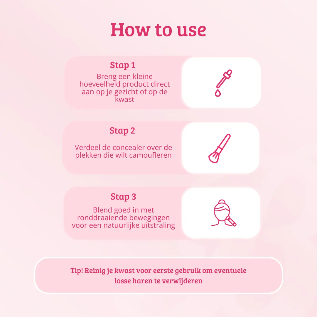 Soft Pink & Gold Brightening Concealer Brush - Image 5
