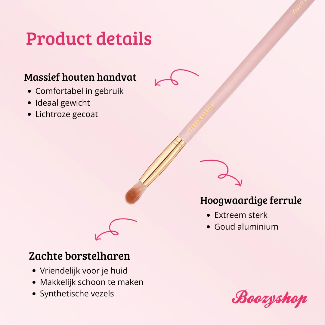 Soft Pink & Gold Crease Blender Brush - Image 4