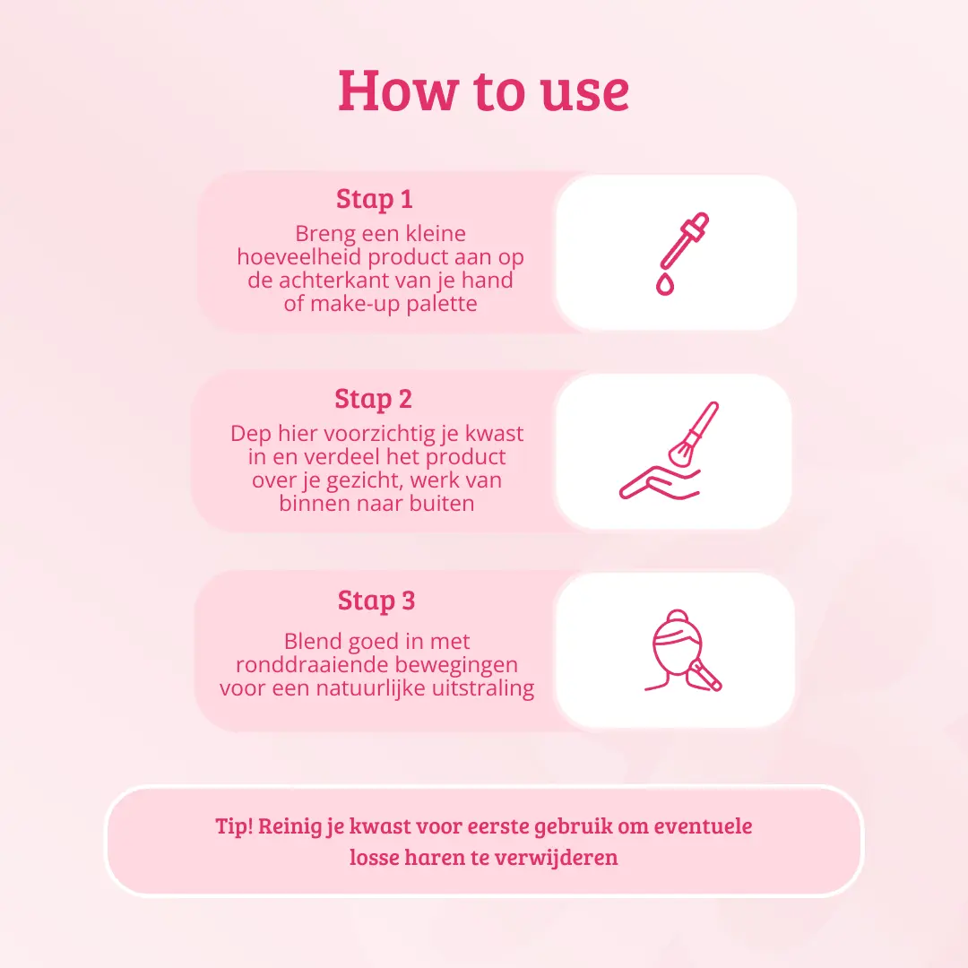 Soft Pink & Gold Flat Top Buffing Brush - Image 5